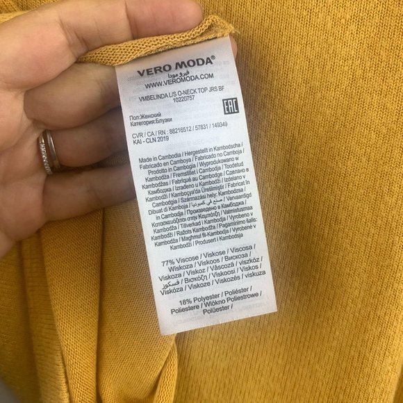 VERO MODA Belinda O-Neck Knit Top In Ambergold Sz M - Picture 10 of 11